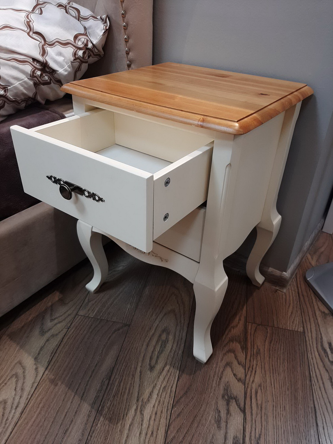 Тумба прикроватная 2 ящика белая Ари-Прованс №2