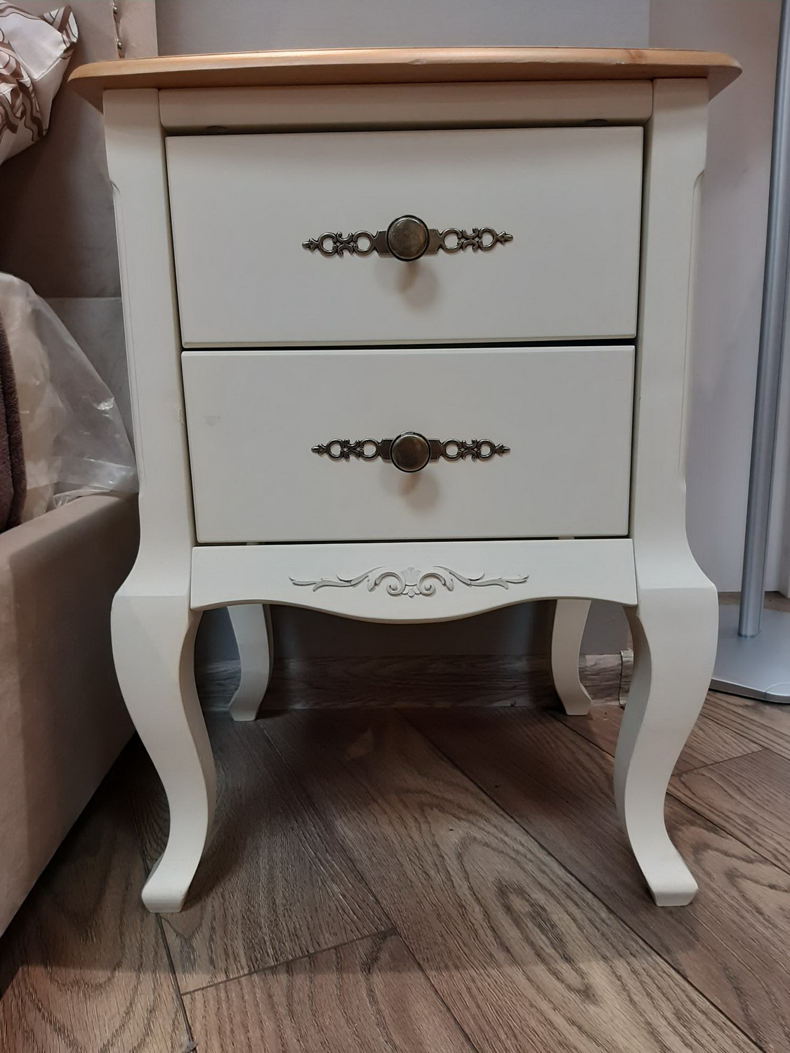 Тумба прикроватная 2 ящика белая Ари-Прованс №2