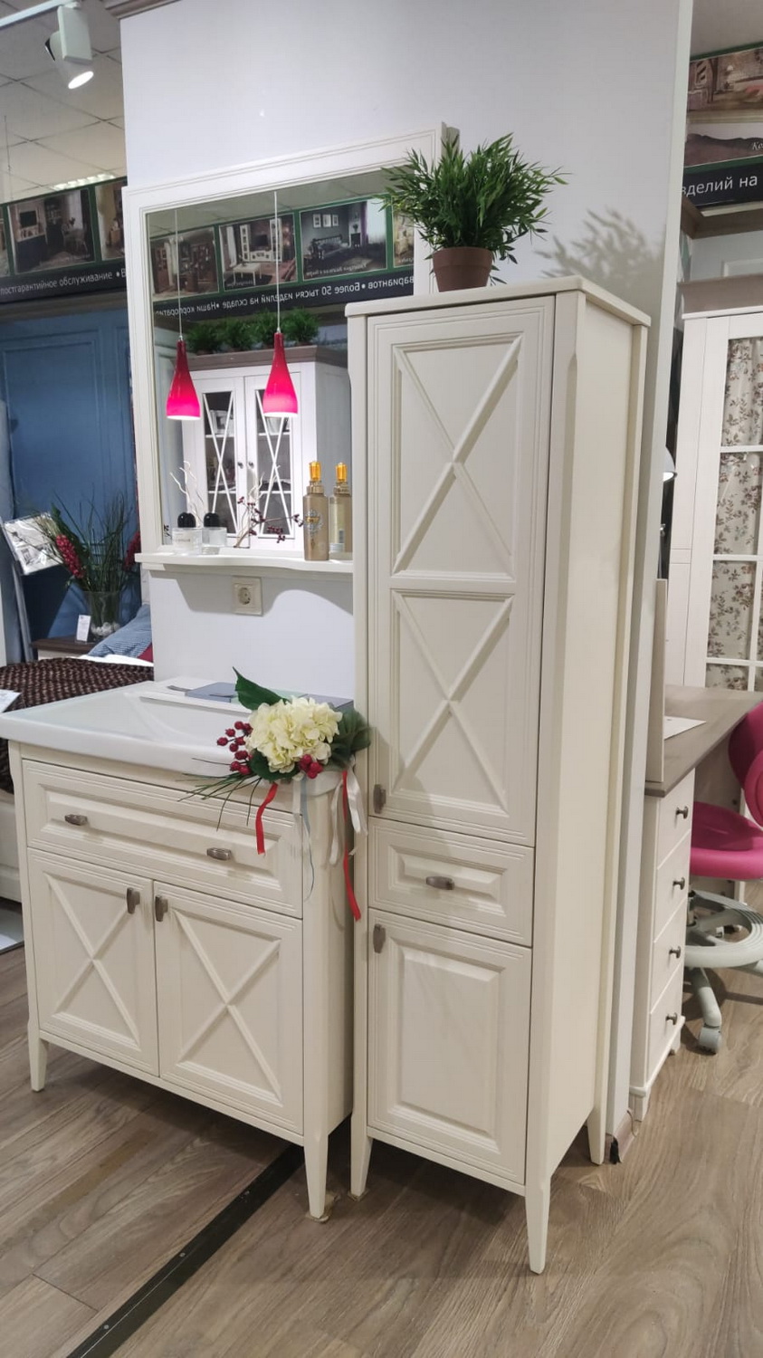 Пенал белый 1 ящик Монте 40 (петли слева)