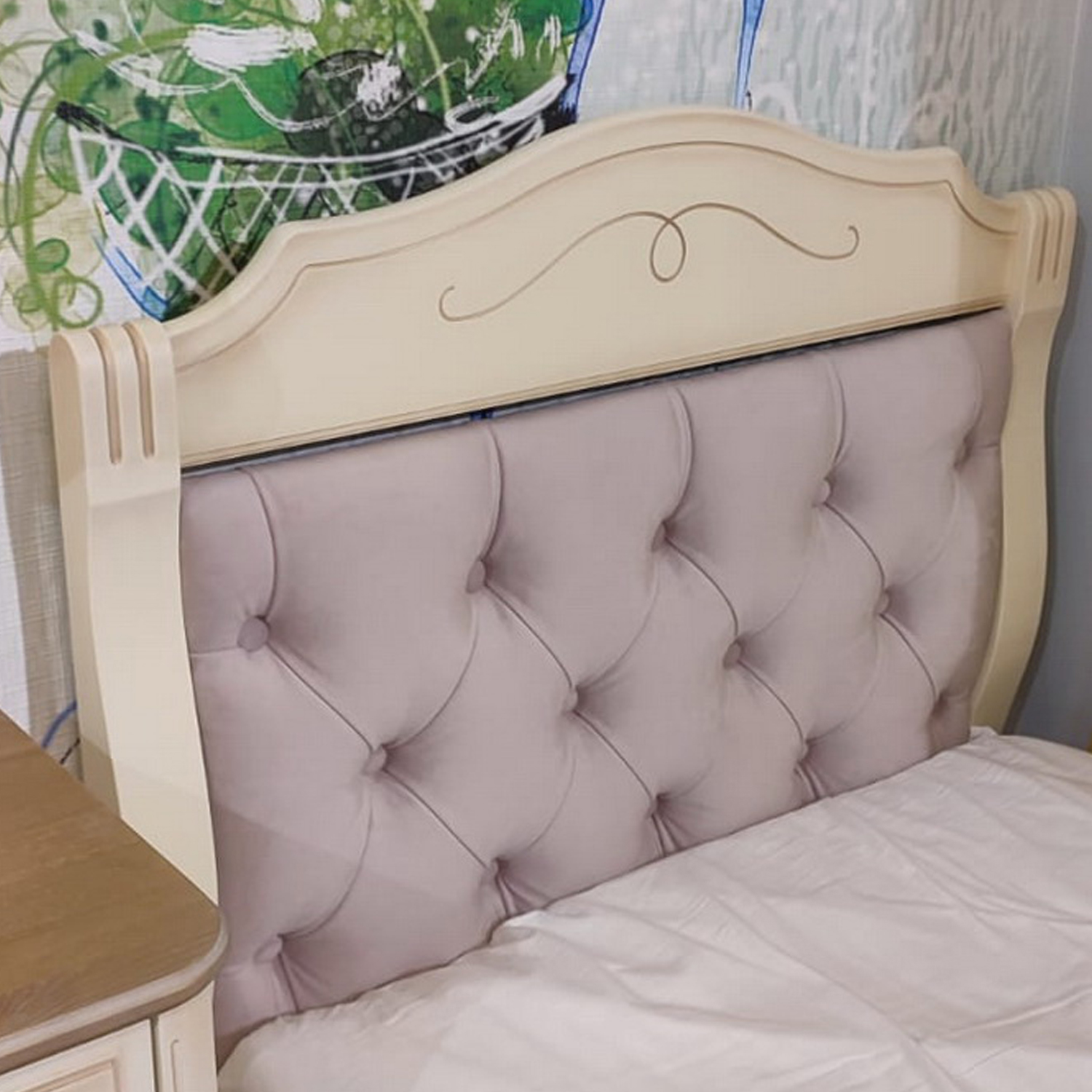 Кровать мягкая односпальная массив Бетти №37 800х1600