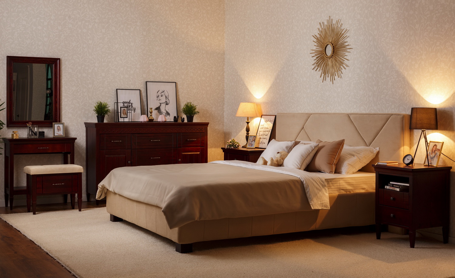 Тумба с 2 ящиками и полкой Дания №5