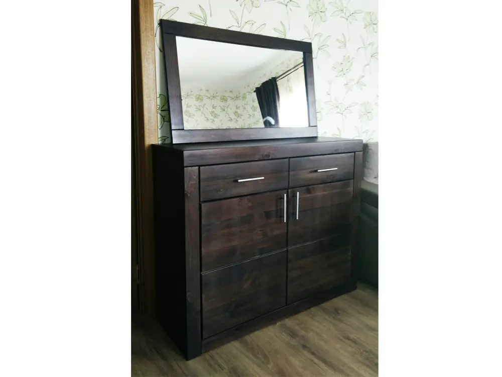 Зеркало белое из массива Брамминг