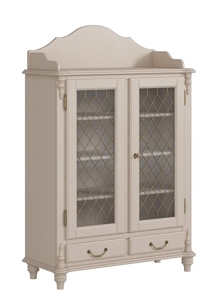   Шкаф-витрина массив сосны Скандия 2-створчатый с 2 ящиками 3.19.04  