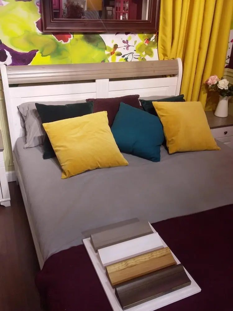 Кровать из массива сосны Бейли 1600х2000 без изножья белый воск