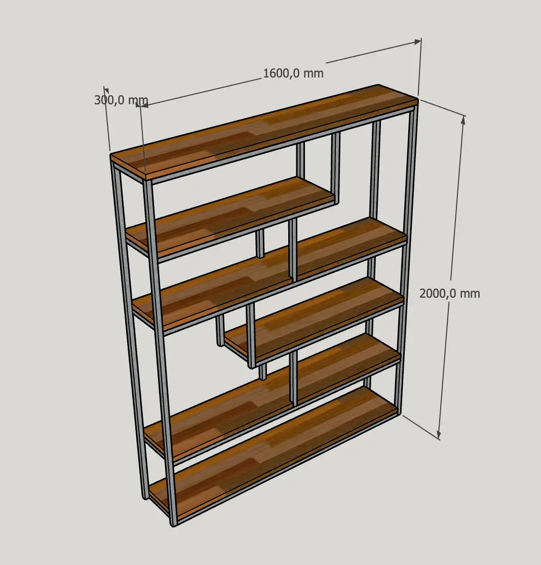 Стеллаж лофт 6 полок 04-08