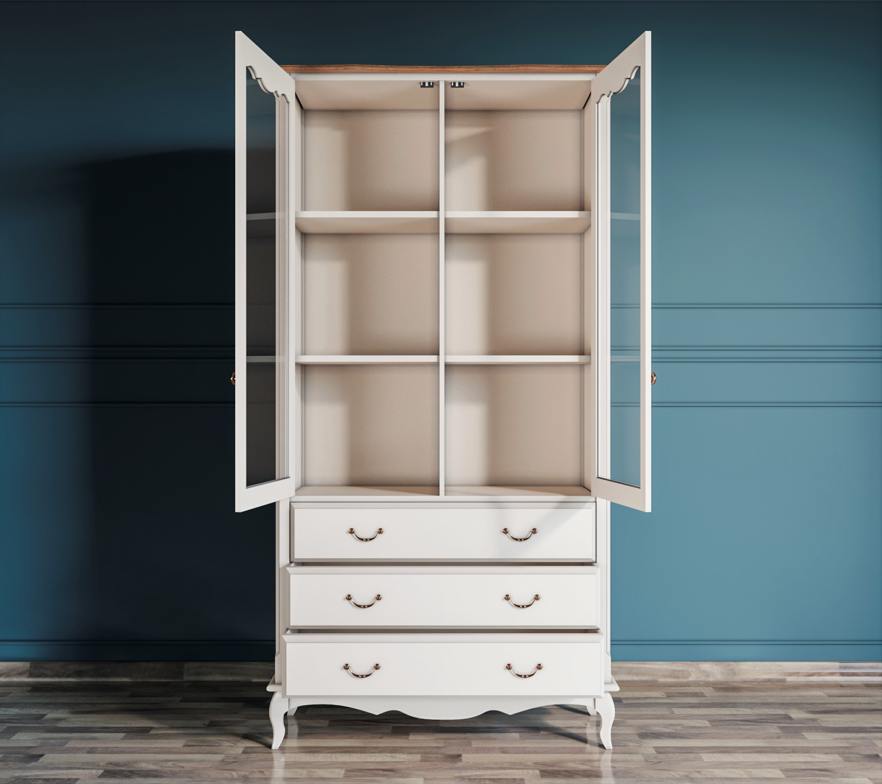 Шкаф "Leontina" для посуды высокий 3 ящика