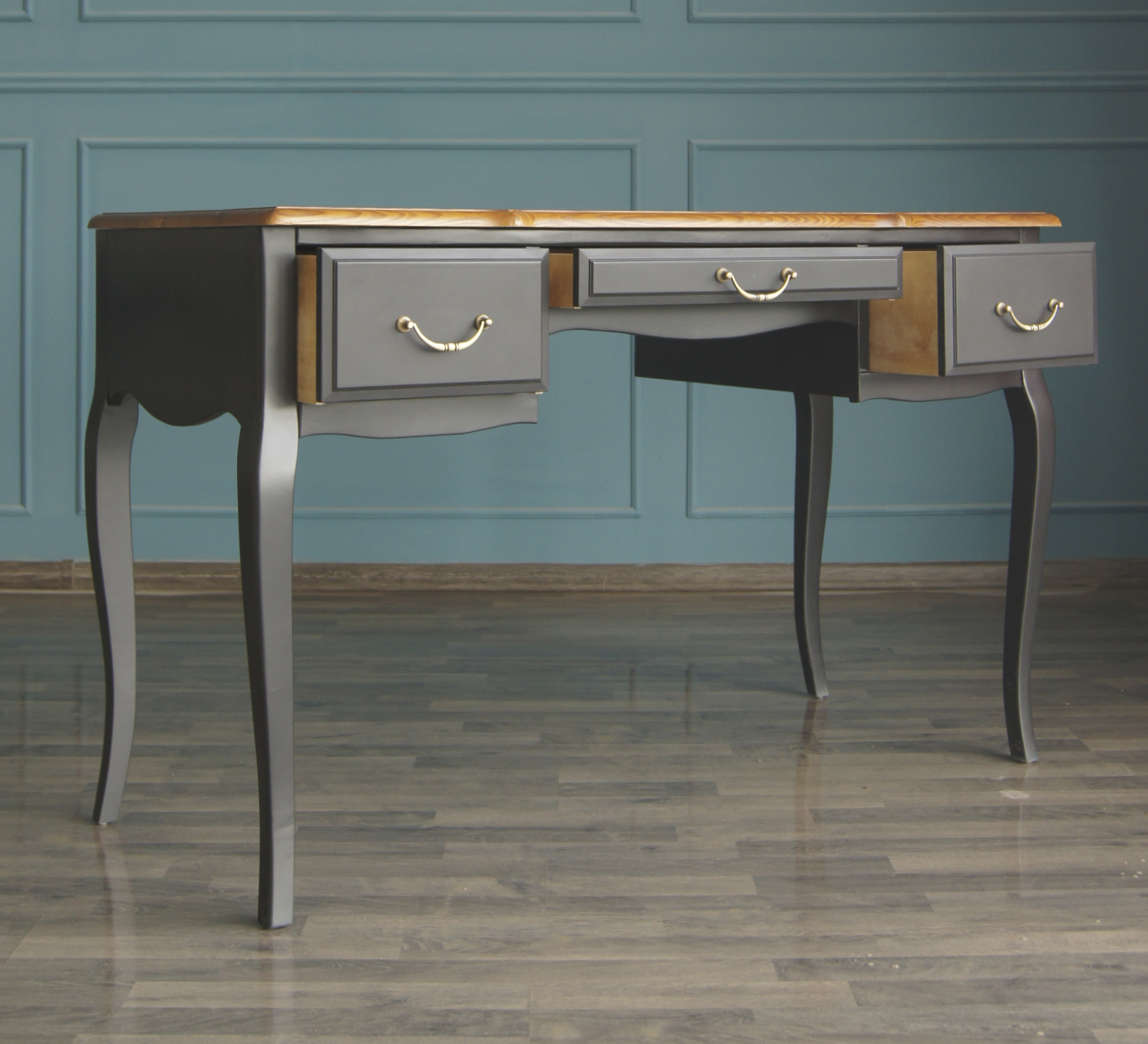 Стол письменный с 3 ящиками "Leontina Black