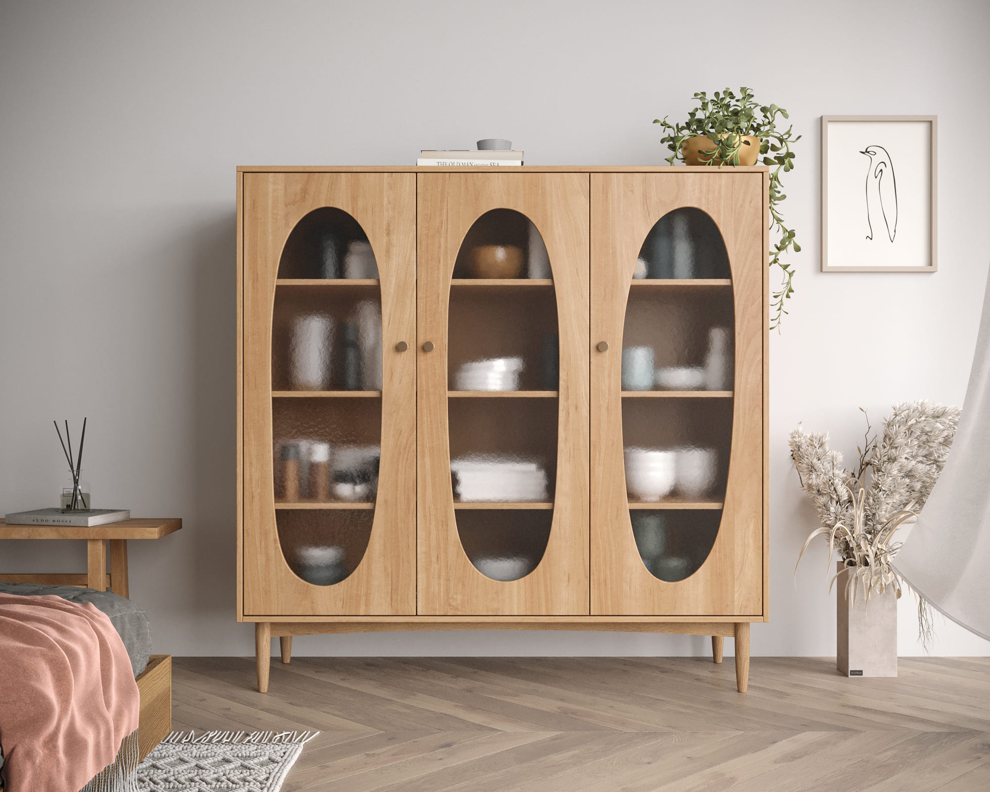 Шкаф трехстворчатый низкий Bubble арт BBL04