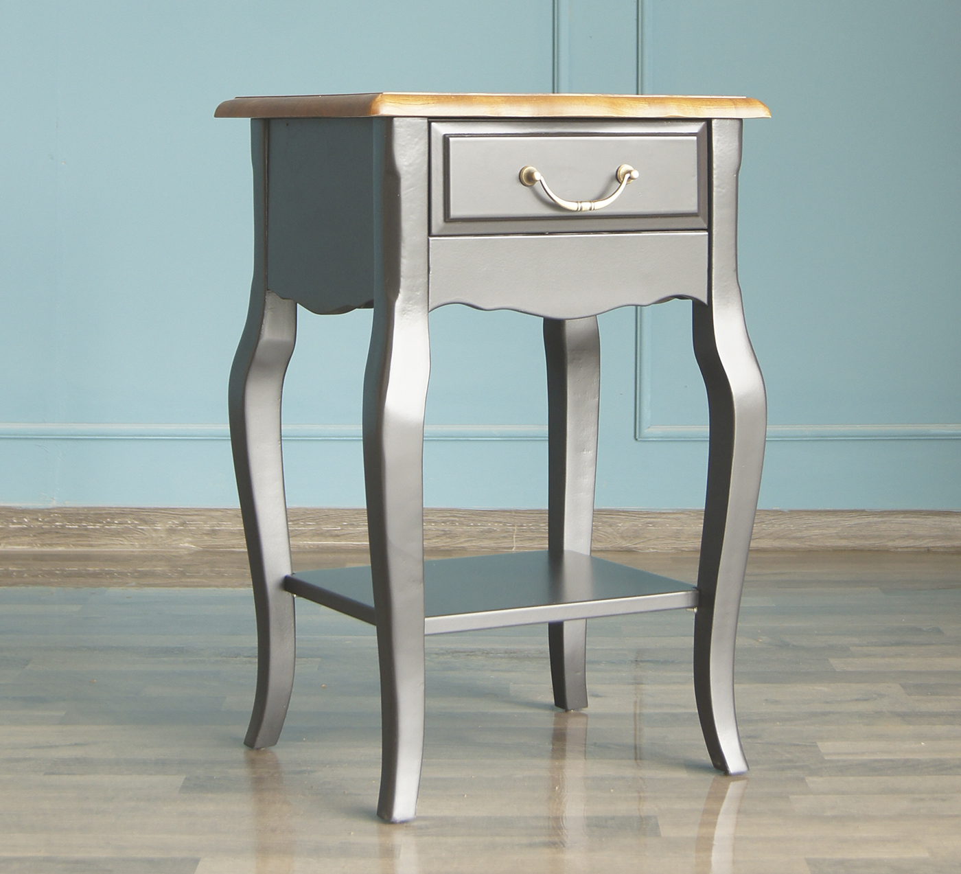 Прикроватная тумба 1 ящик "Leontina Black" с одним ящиком