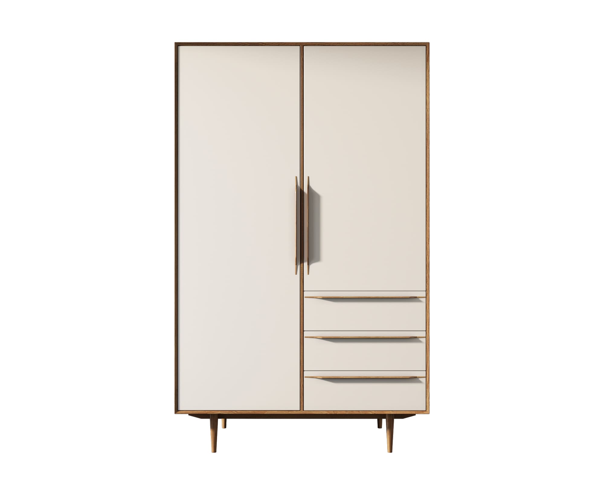 Шкаф двухстворчатый с ящиками в скандинавском стиле "Bruni white"