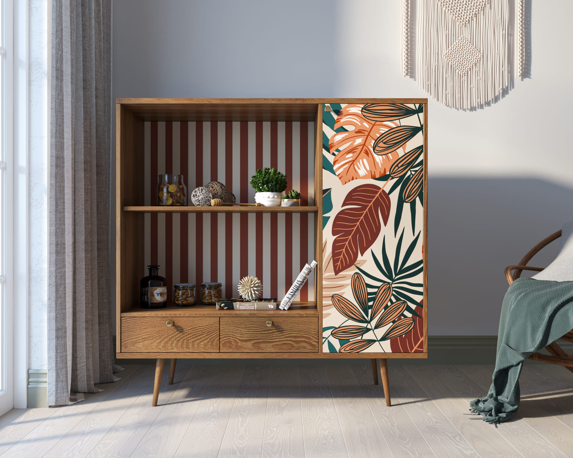 Стеллаж 2 ящика с нишей "Berber"