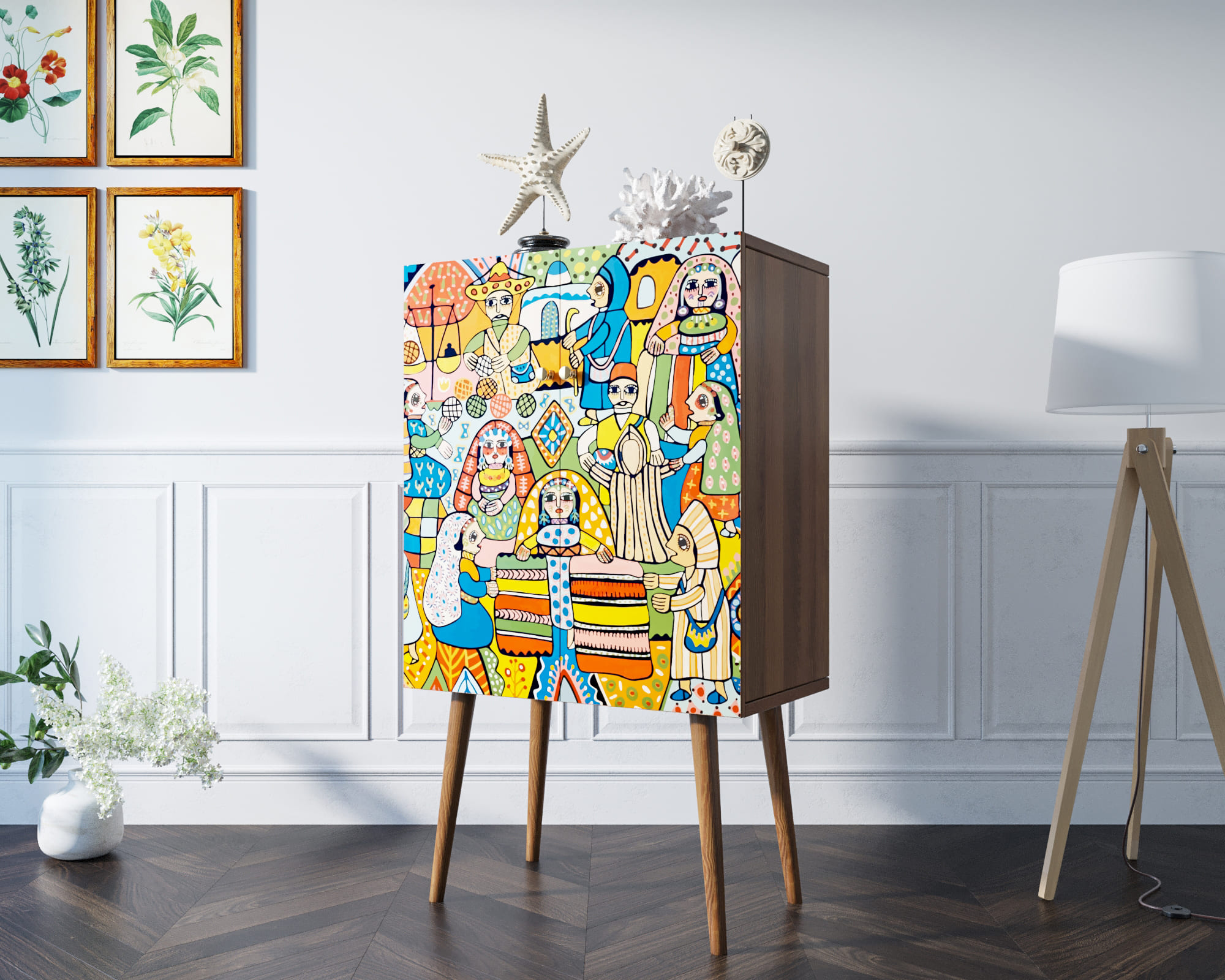 Комод с 2 дверцами на высоких ножках "Berber"