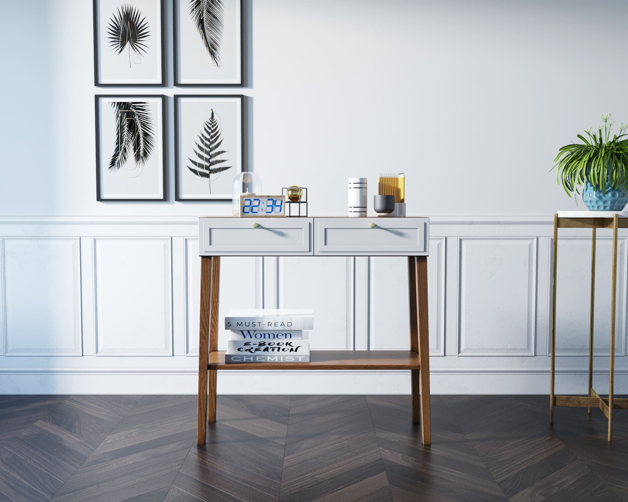 Консоль узкая с 2 ящиками "Andersen"