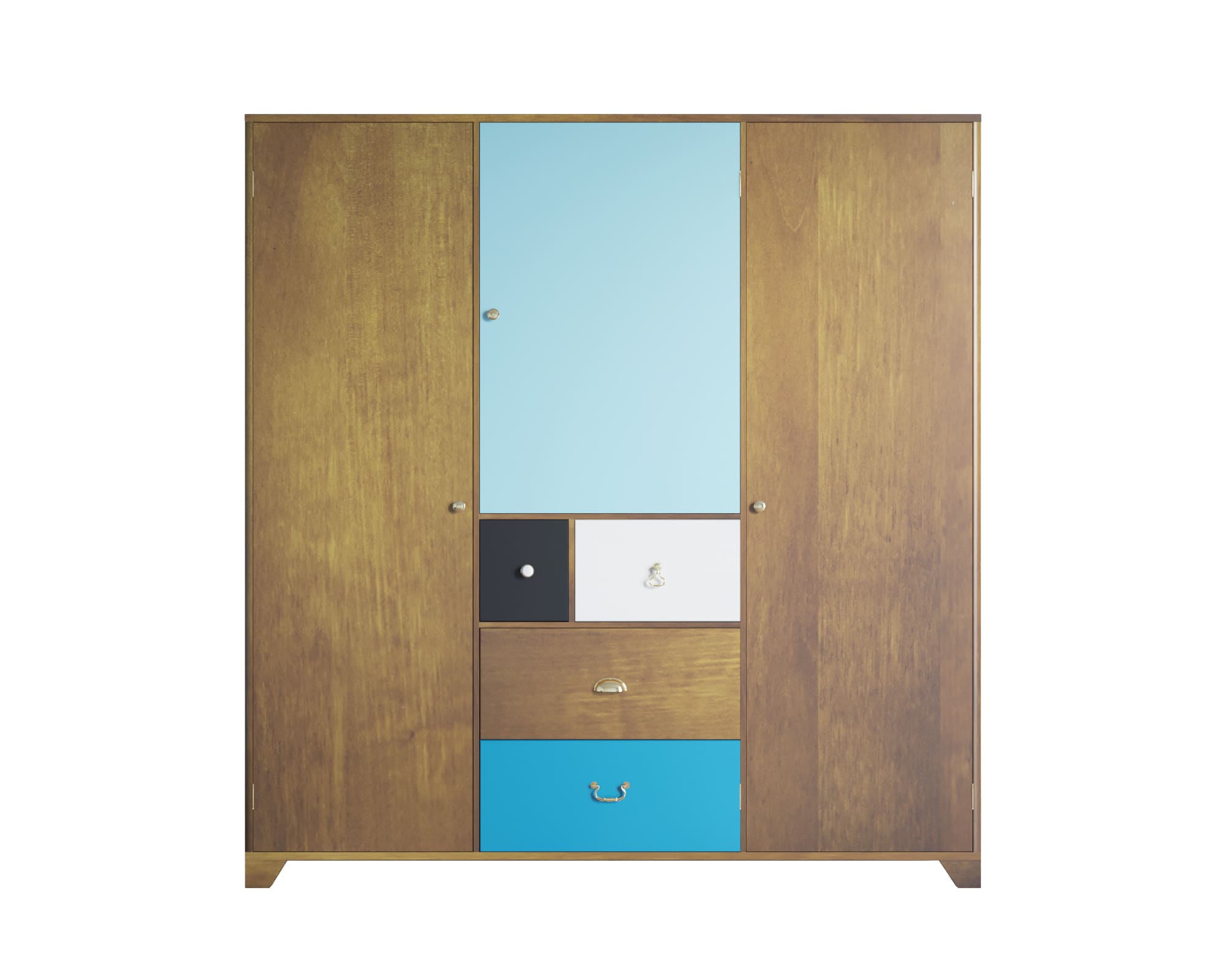 Шкаф с 4 ящиками "Aquarelle" трехстворчатый