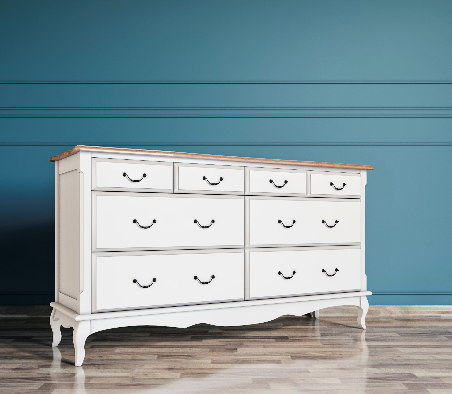 Большой комод 4 ящика «Leontina» на восемь ящиков