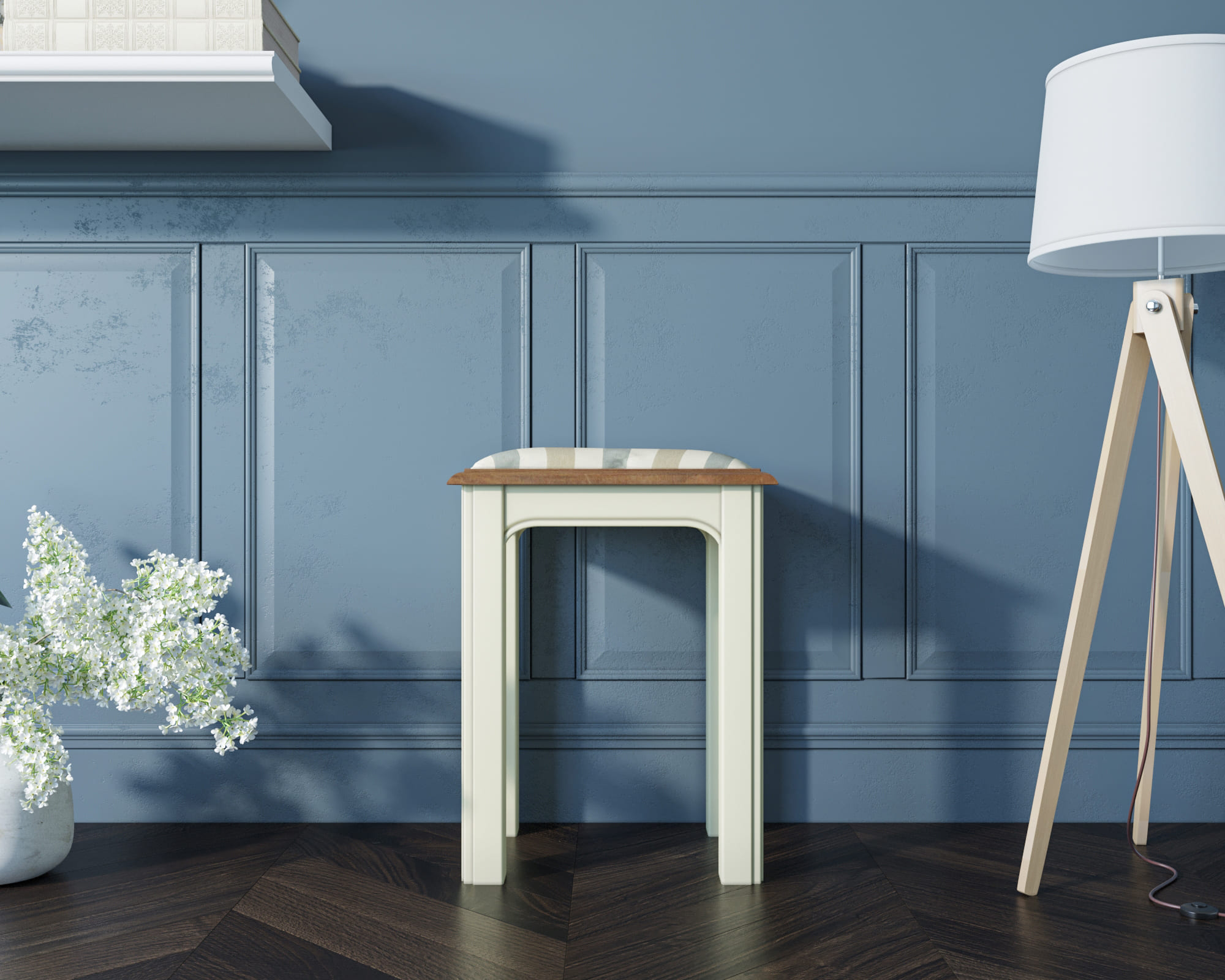 Бежевый табурет "Olivia" с мягким сидением