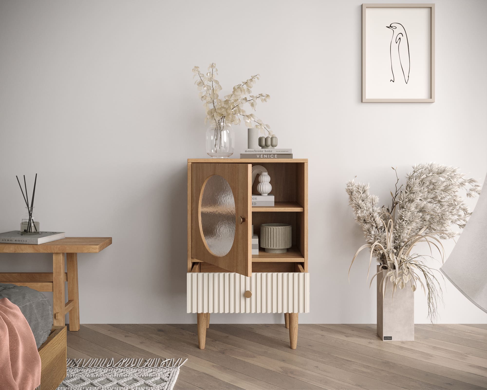 Высокая тумба "Bubble" с одним ящиком арт BBL12