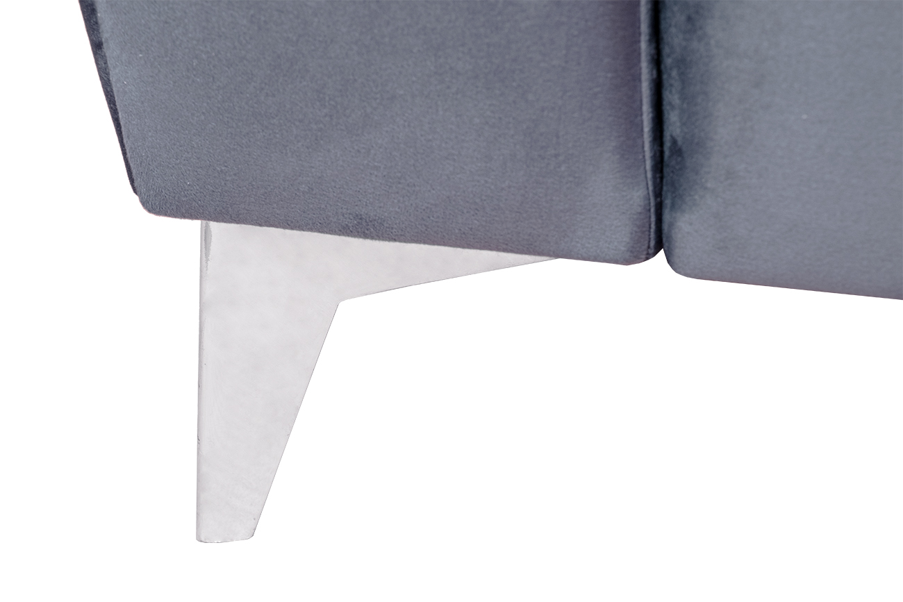 Диван Annette трехместный без мех,велюр сапфир Colt1006/хром 250*100*95