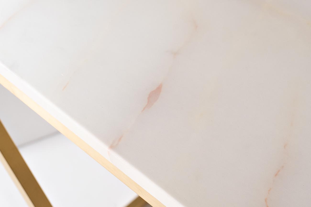 47ED-CST026GOLD Консоль Bianco Namibia, белый мрамор/ матовое золото