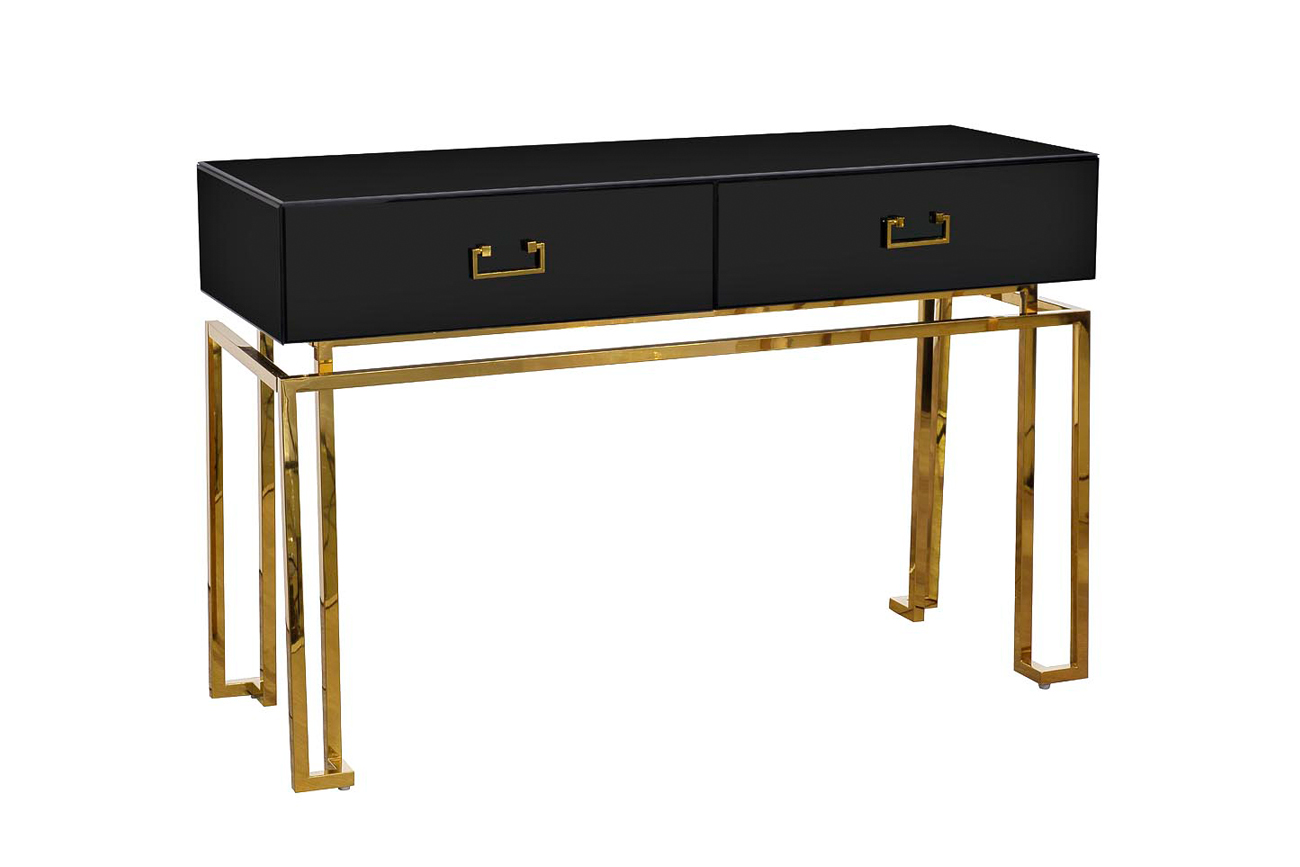 KFG058 Консоль черная 2 ящика 120*42*77см