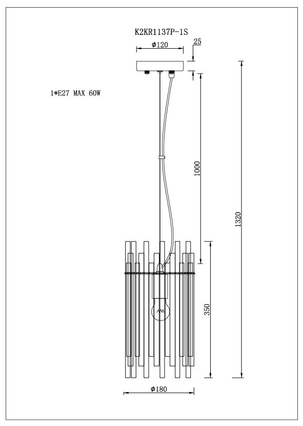 K2KR1137P-1S Светильник потолочный d18*h35см