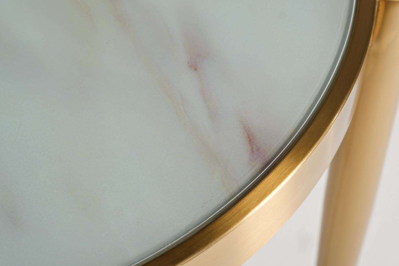 19-OA-6432 Стол журнальный со стекл.столешниц. под мрамор 