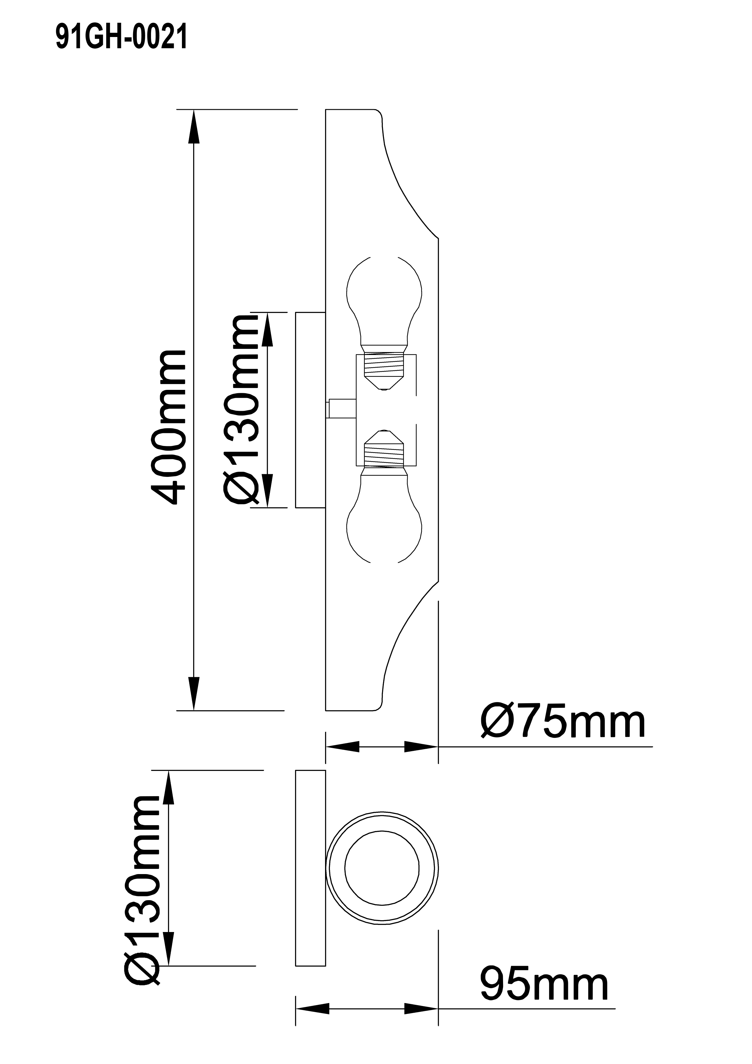 91GH-0021 Бра металлическое черное/ золотое