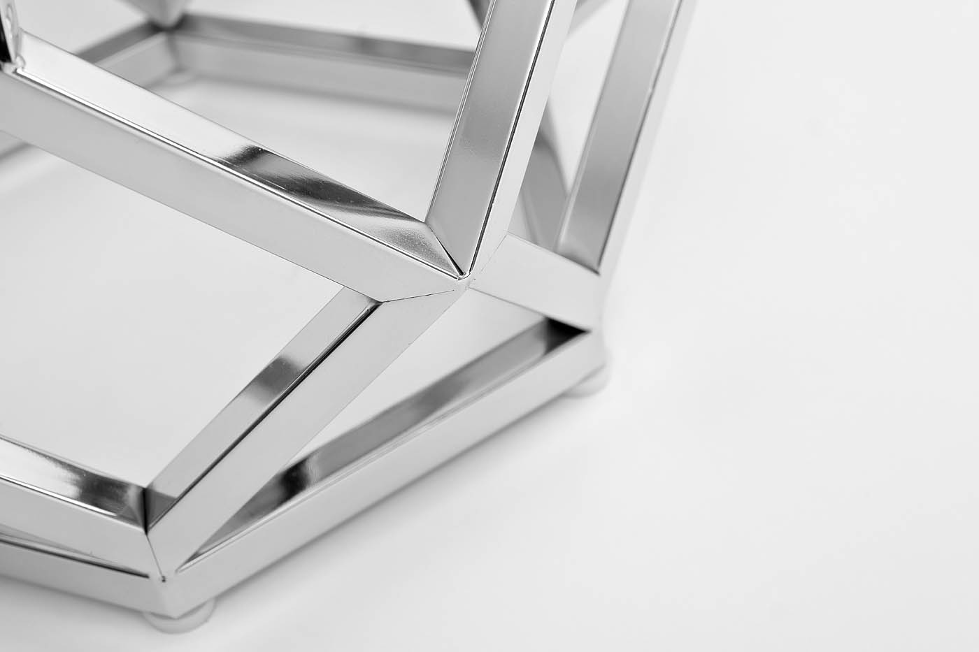 2KF111037-S Стол журнальный с мраморной столешницей, цвет опоры серебро