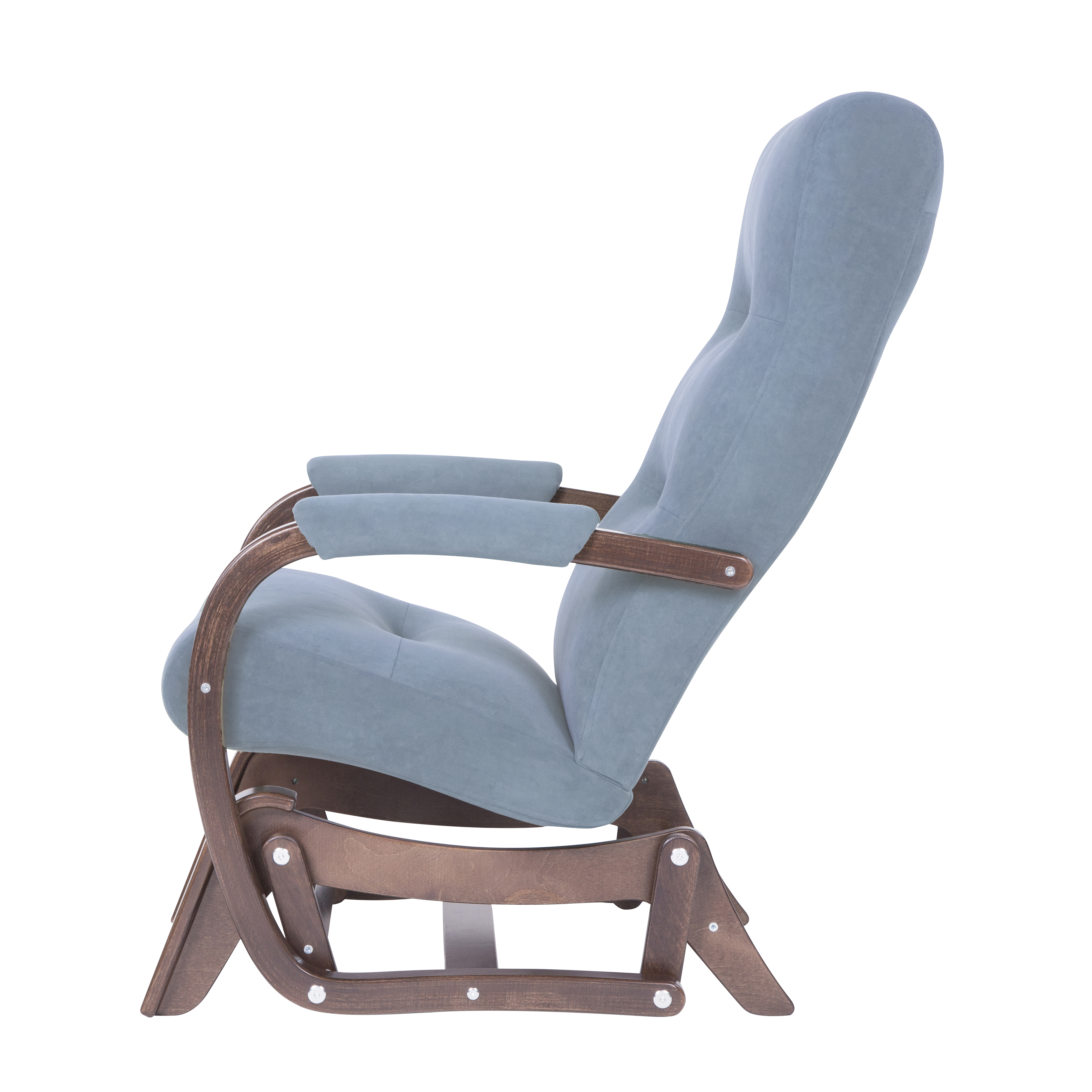 кресло-качалка глайдер Мэтисон 2 фреш 11 голубой каркас Орех