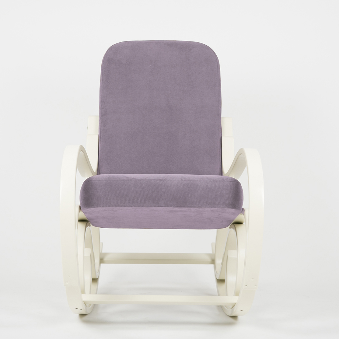  Кресло-качалка Муза  фреш 16 лавандовый каркас  Белый