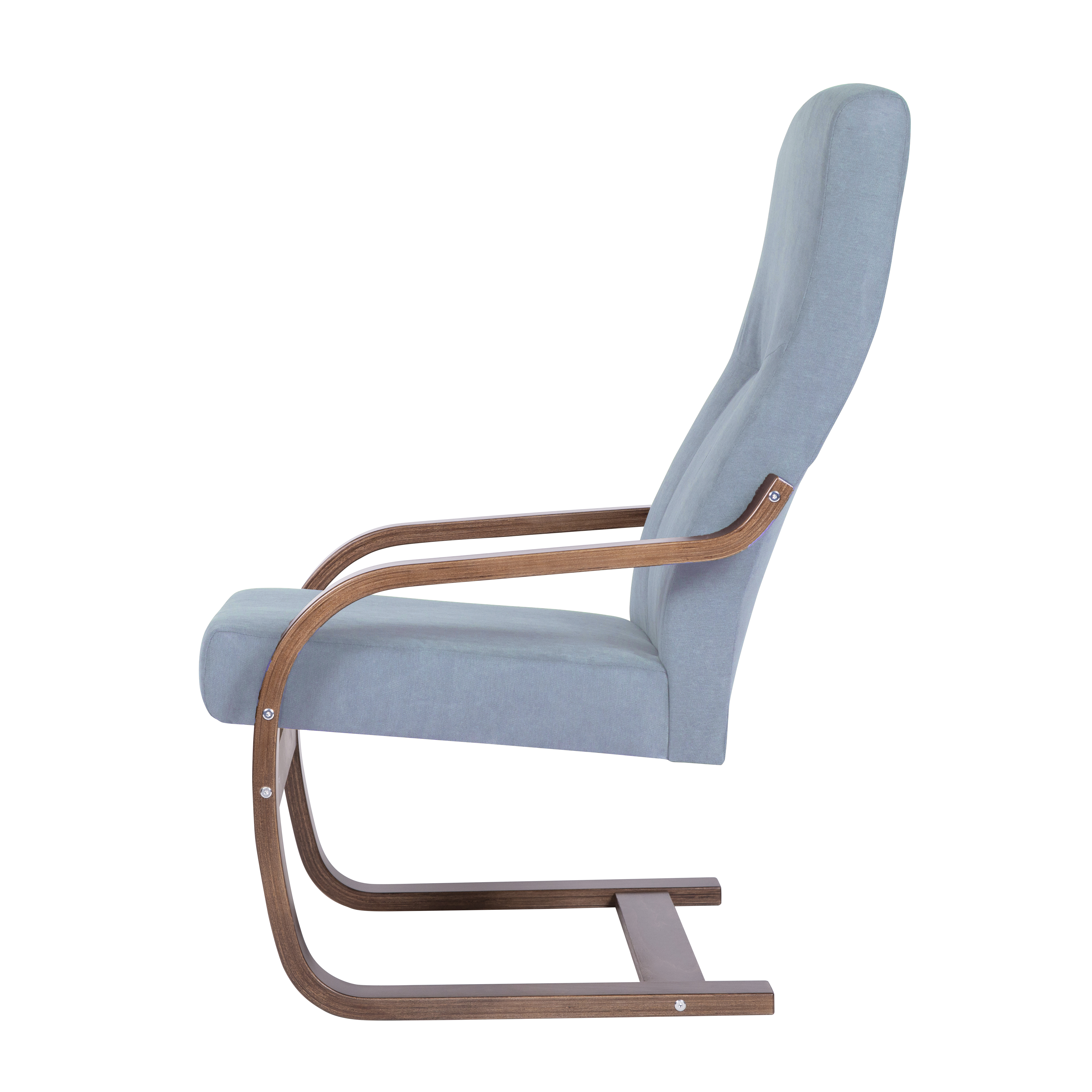 кресло Кристалл фреш 11 голубой каркас Орех