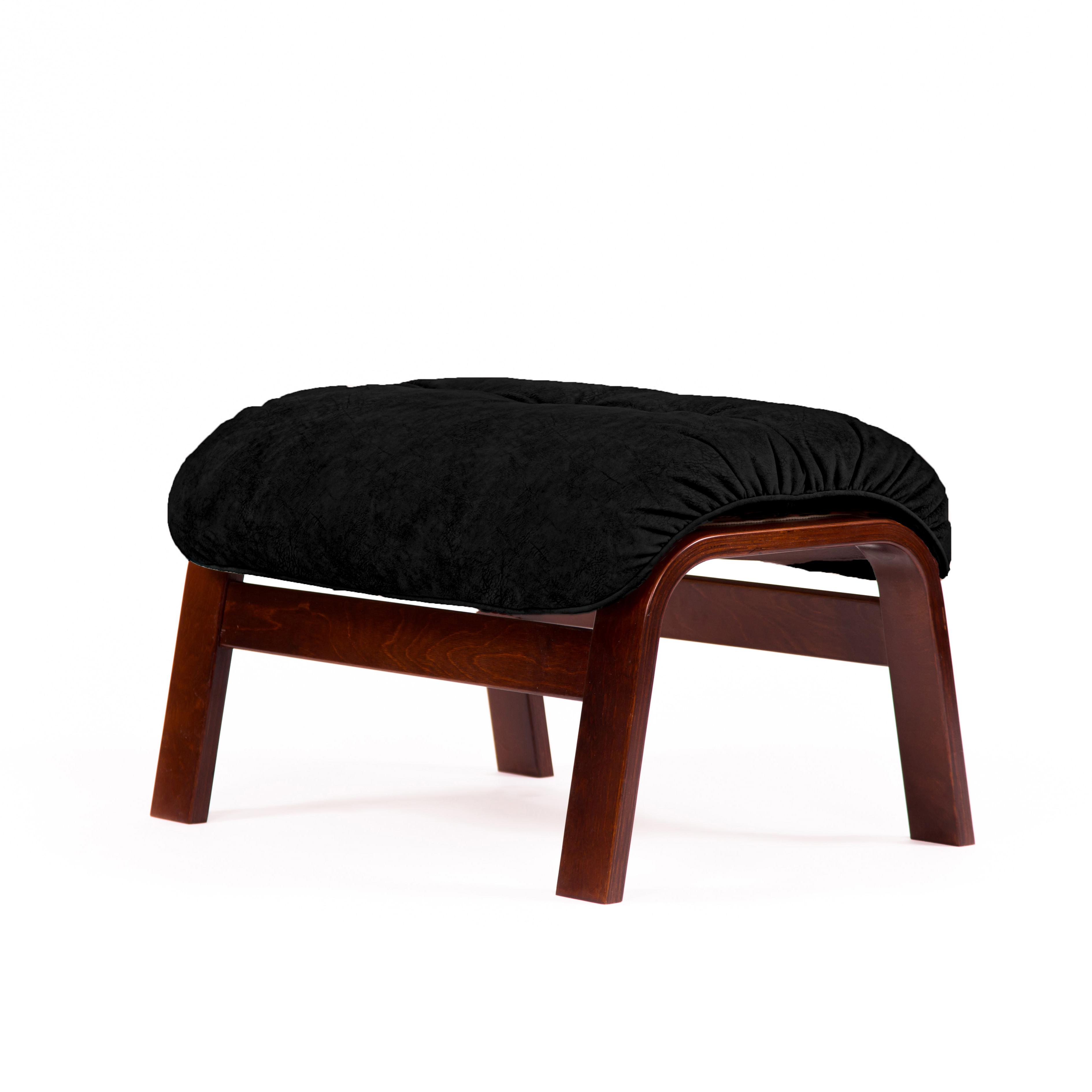 Пуф  Альваро   Экокожа черный каркас  Венге структура