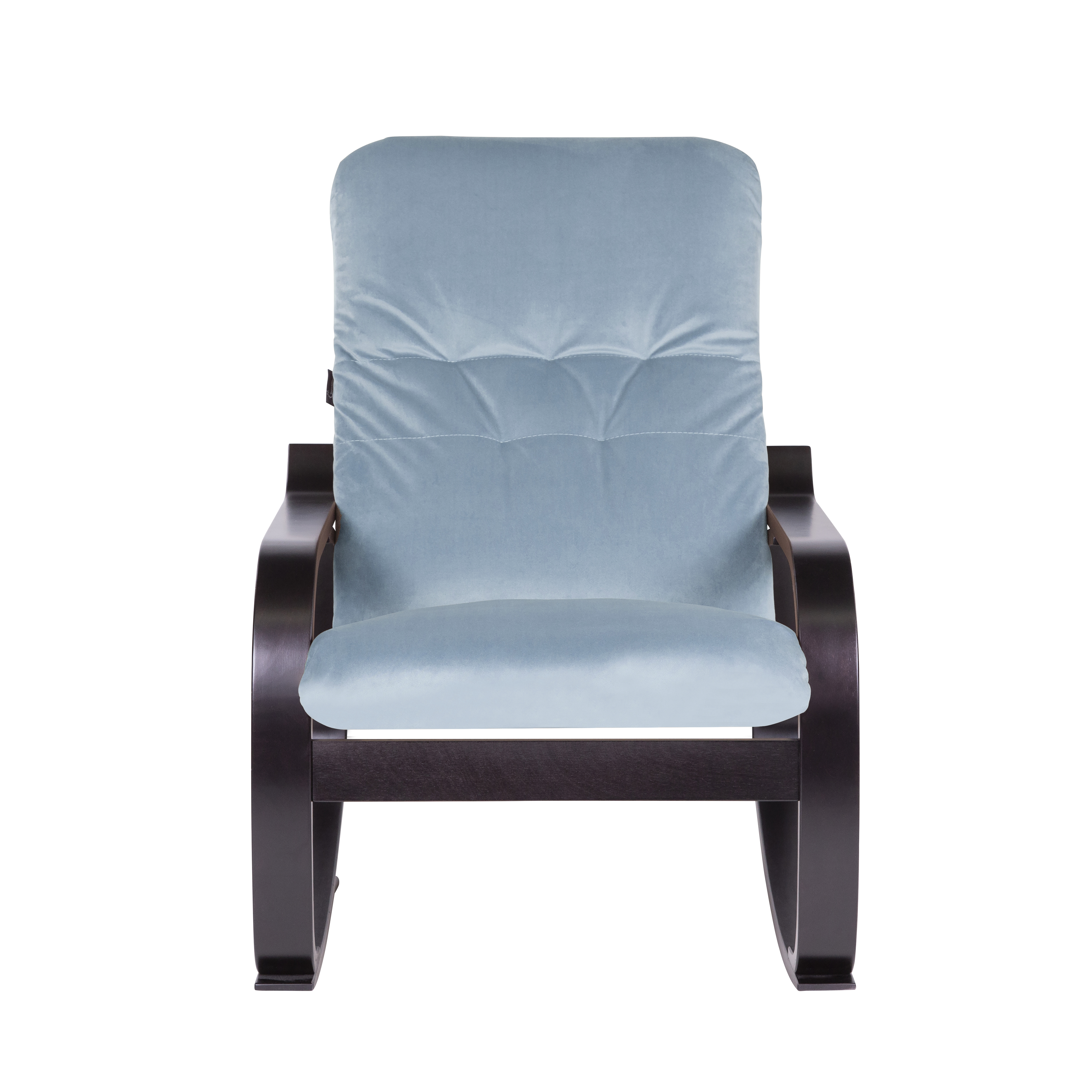  Кресло-качалка Лайма  фреш 11 голубой каркас  Орех