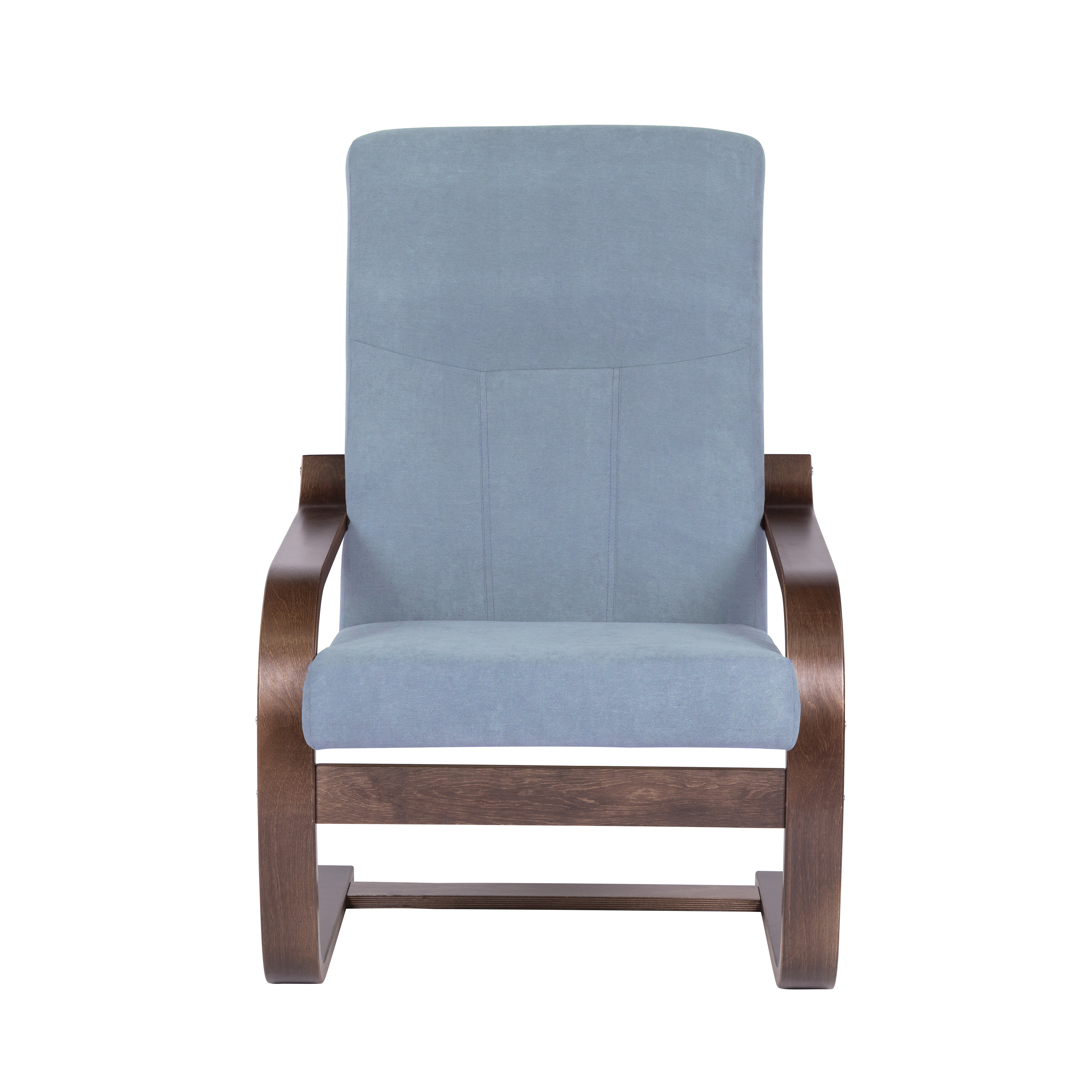 кресло Кристалл  фреш 11 голубой каркас  Орех