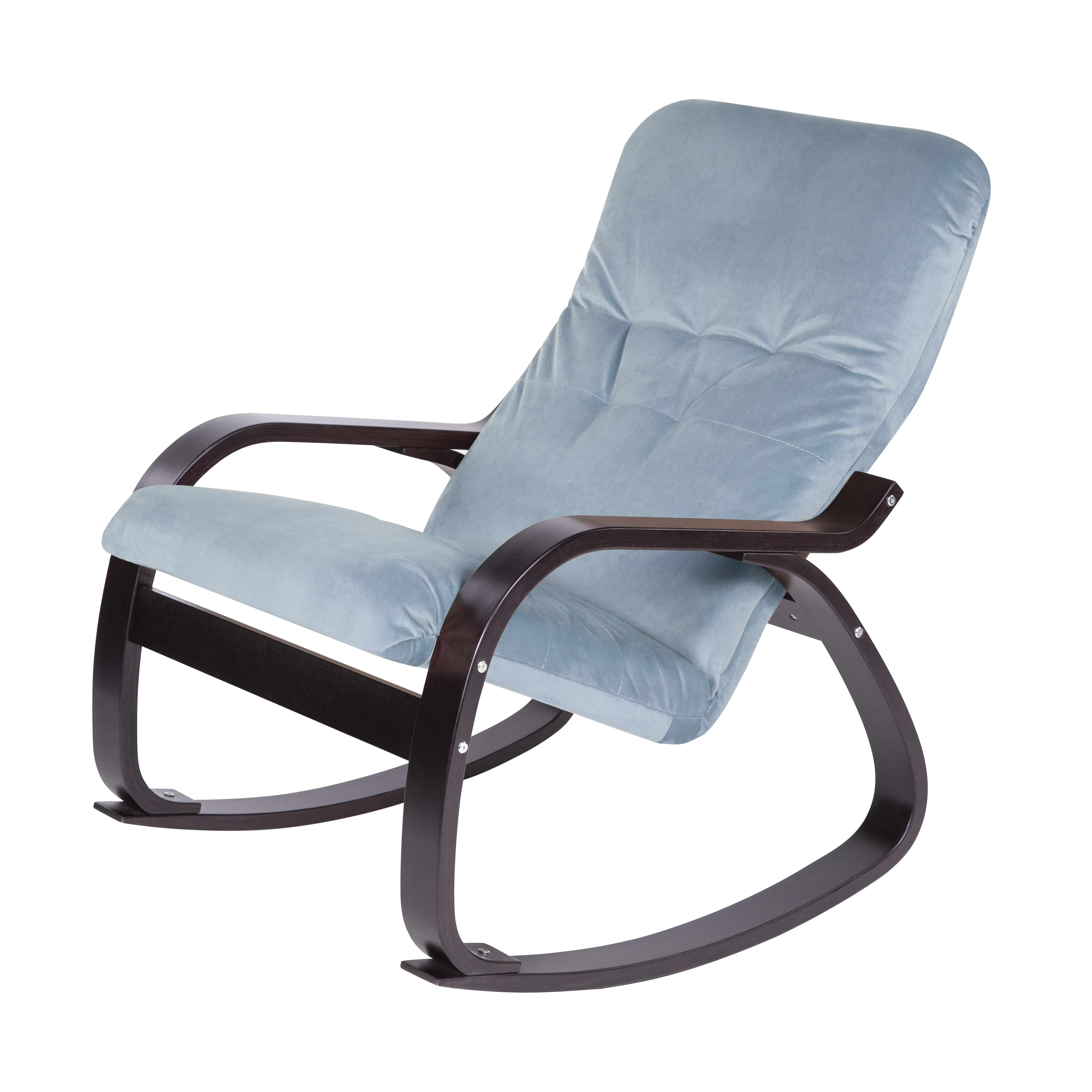  Кресло-качалка Лайма  фреш 11 голубой каркас  Орех