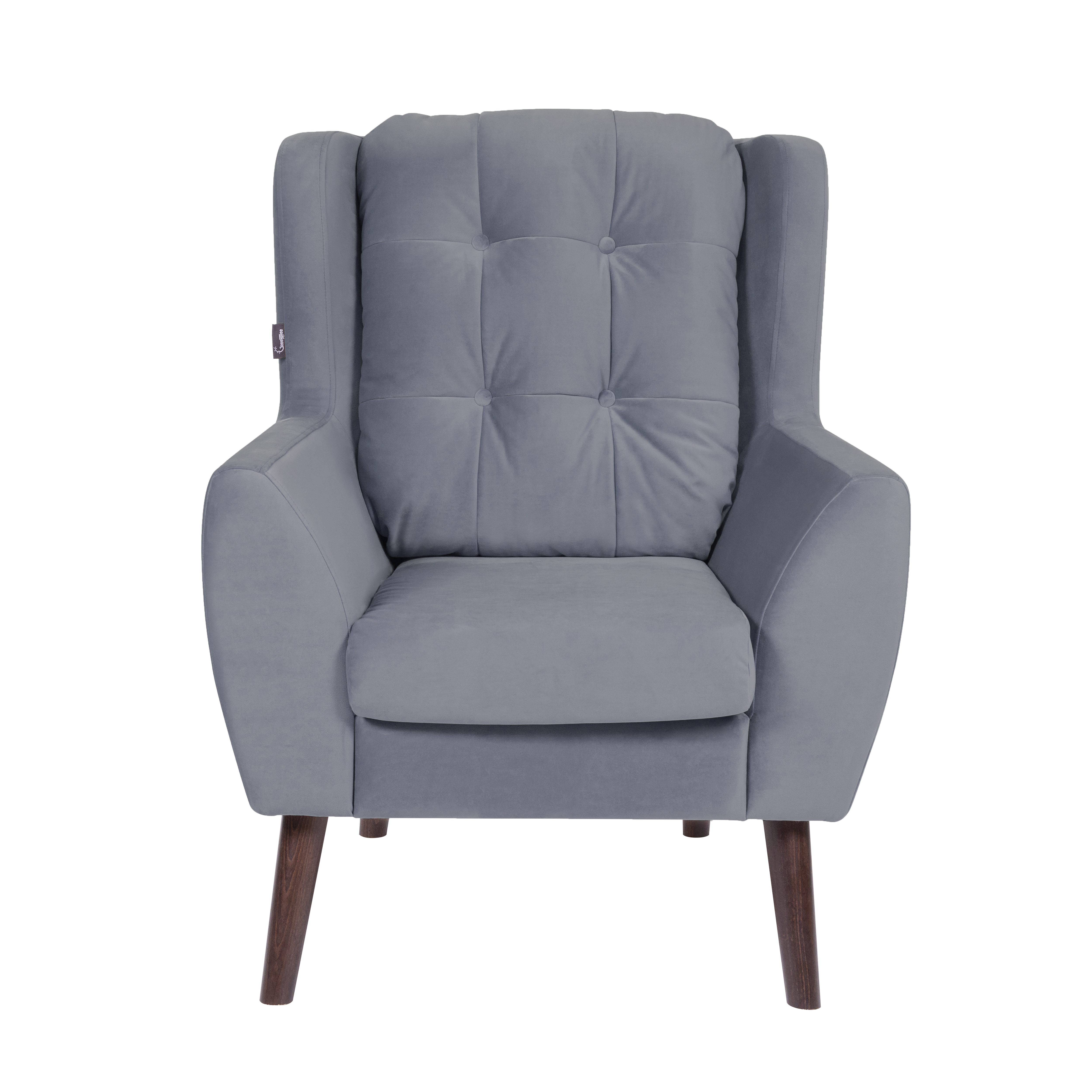 кресло Гермес  Фреш 12 светло-серый каркас  Орех