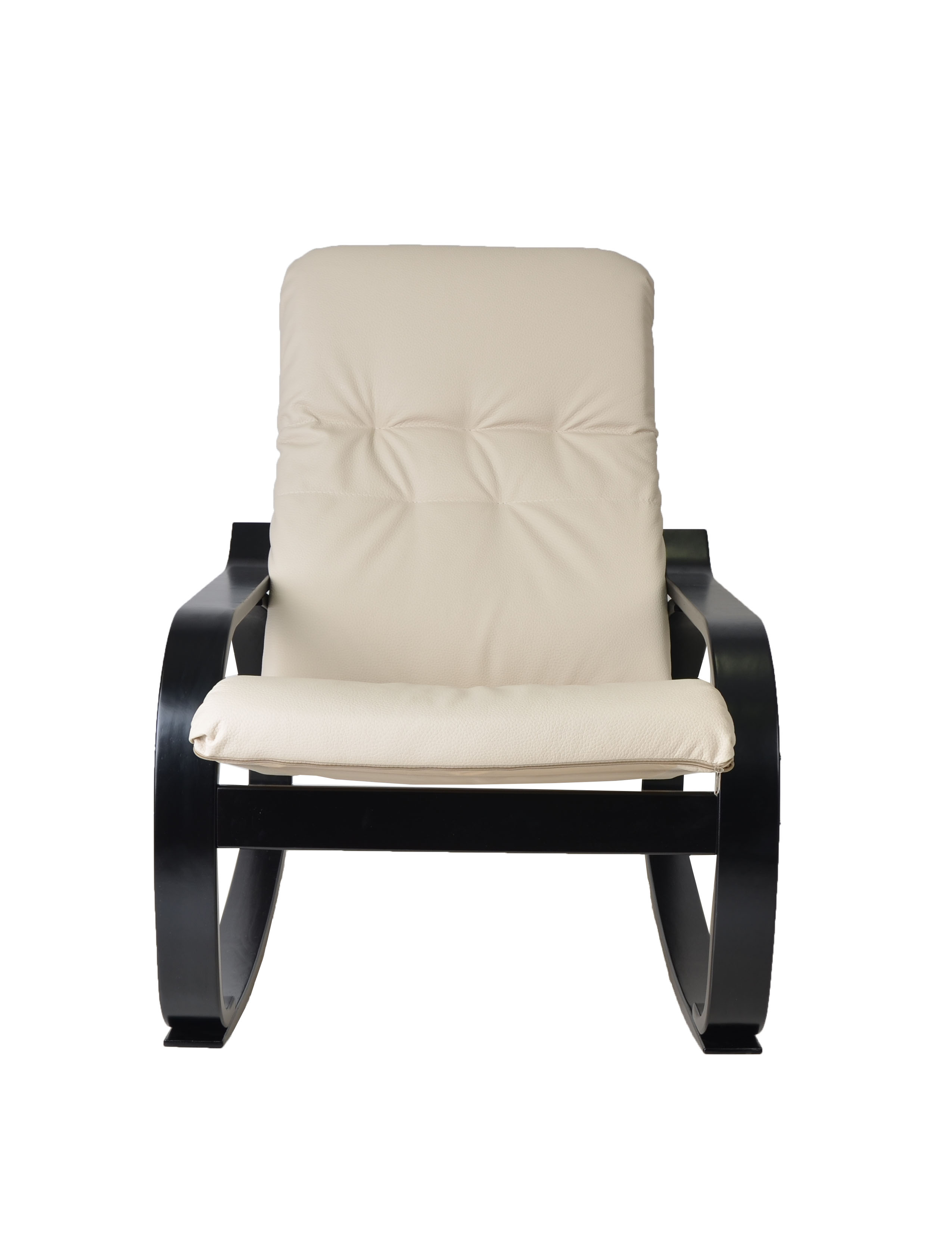 кресло-качалка Сайма Экокожа бежевый каркас Венге структура