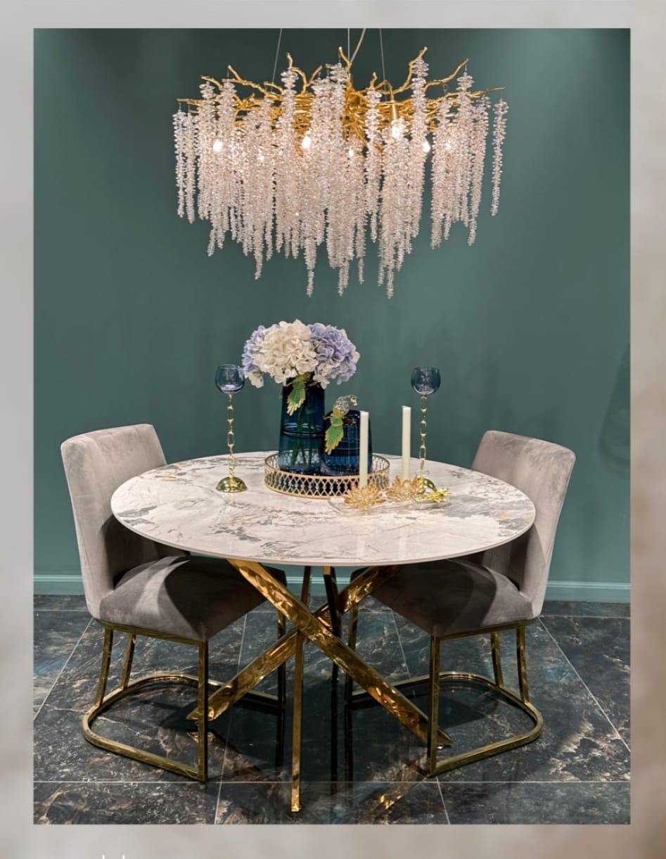 Стол обеденный Элис DT-2850, 120х120х75 см, белый мрамор