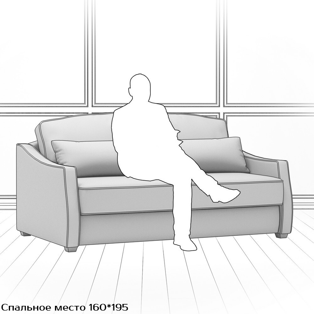 Диван Infante DIf-I-160-K03-KaB06-B05