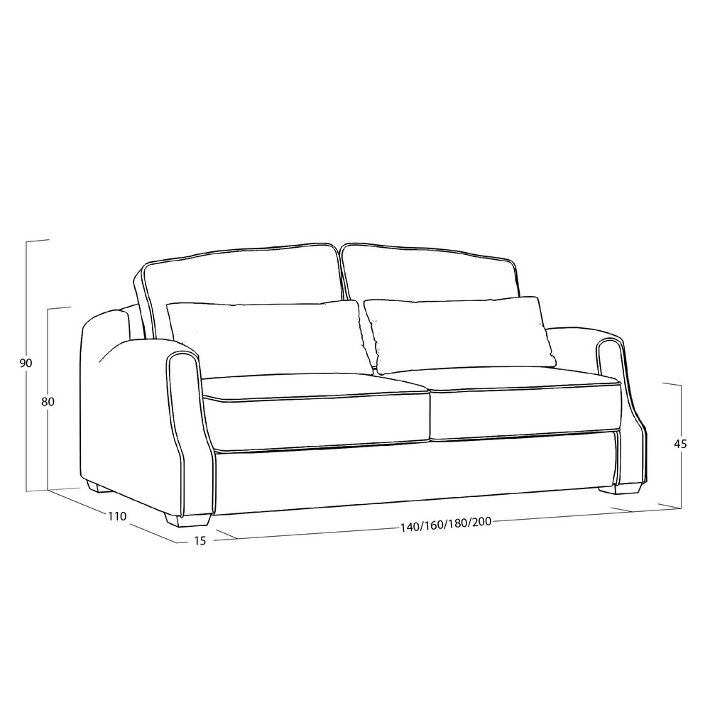 Диван Corsa (с механизмом) DCr-I-180-K03-Ka-0405