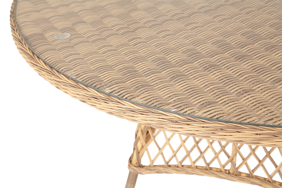 "Эспреззо" плетеный круглый стол, диаметр 150 см, цвет соломенный