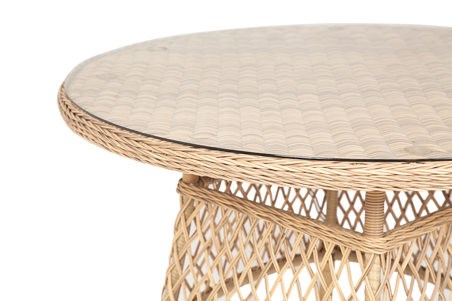 "Эспреззо" плетеный круглый стол, диаметр 118 см, цвет соломенный
