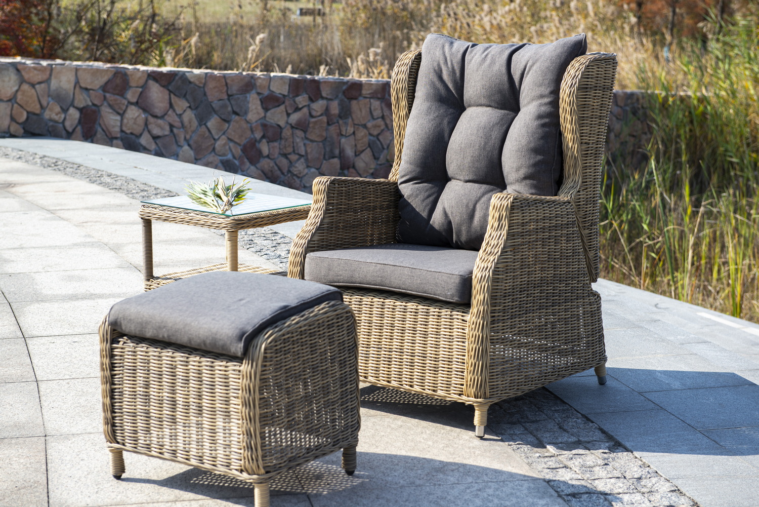 "Форилло" кресло раскладное плетеное, цвет соломенный