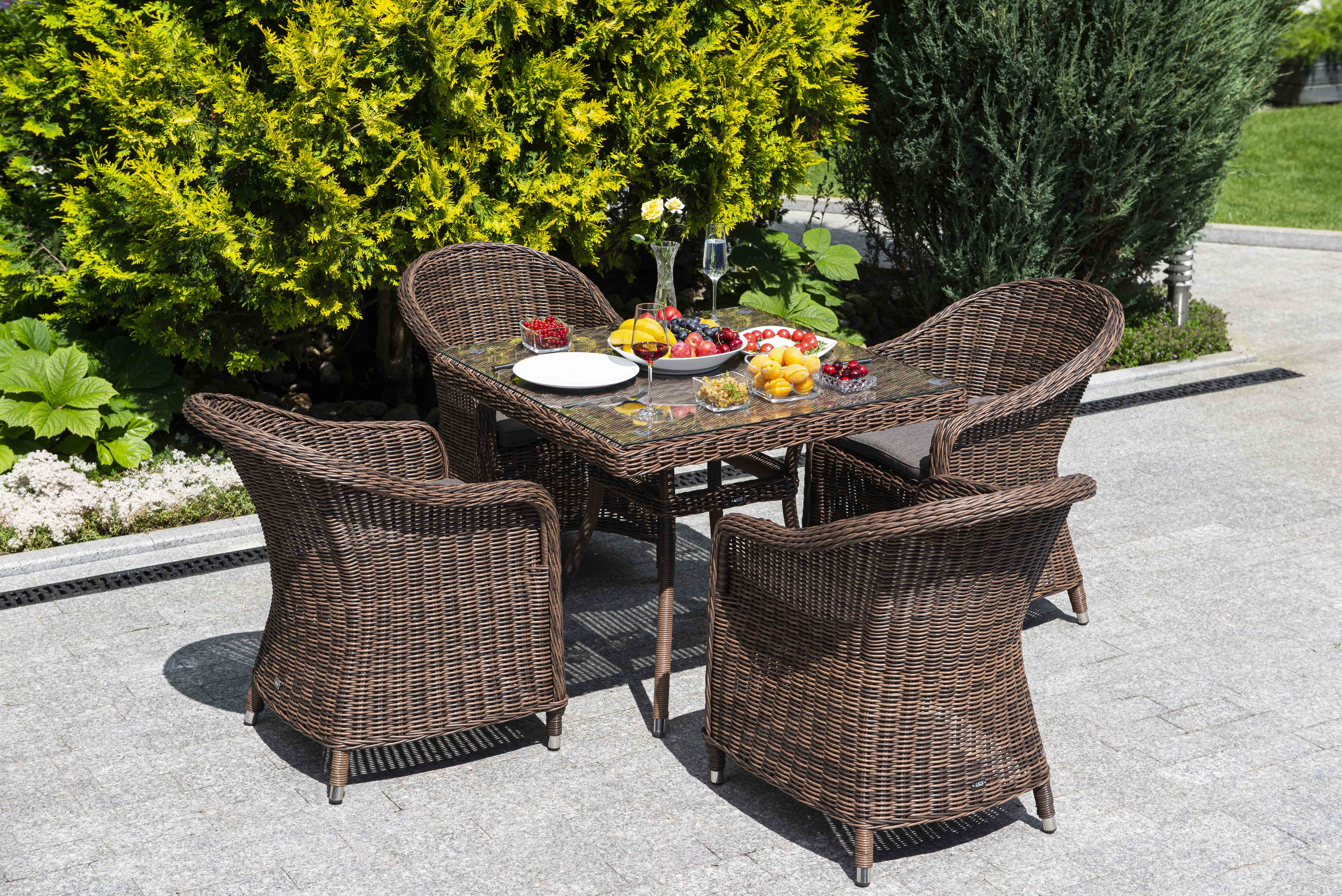 "Франческо" обеденная группа из искусственного ротанга, цвет коричневый