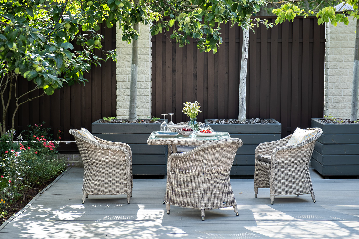 "Франческо" обеденная группа плетеная, цвет бежевый