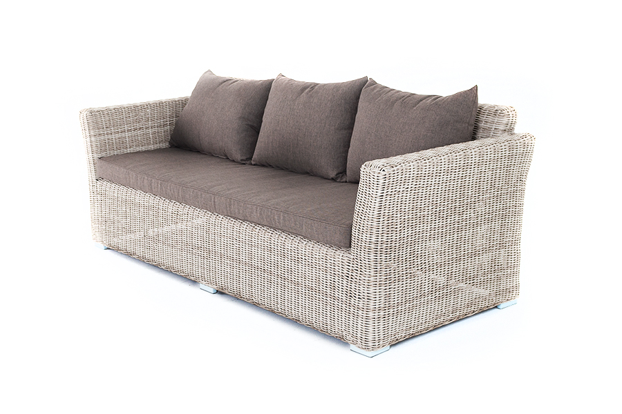 "Капуто" диван из искусственного ротанга трехместный, цвет бежевый