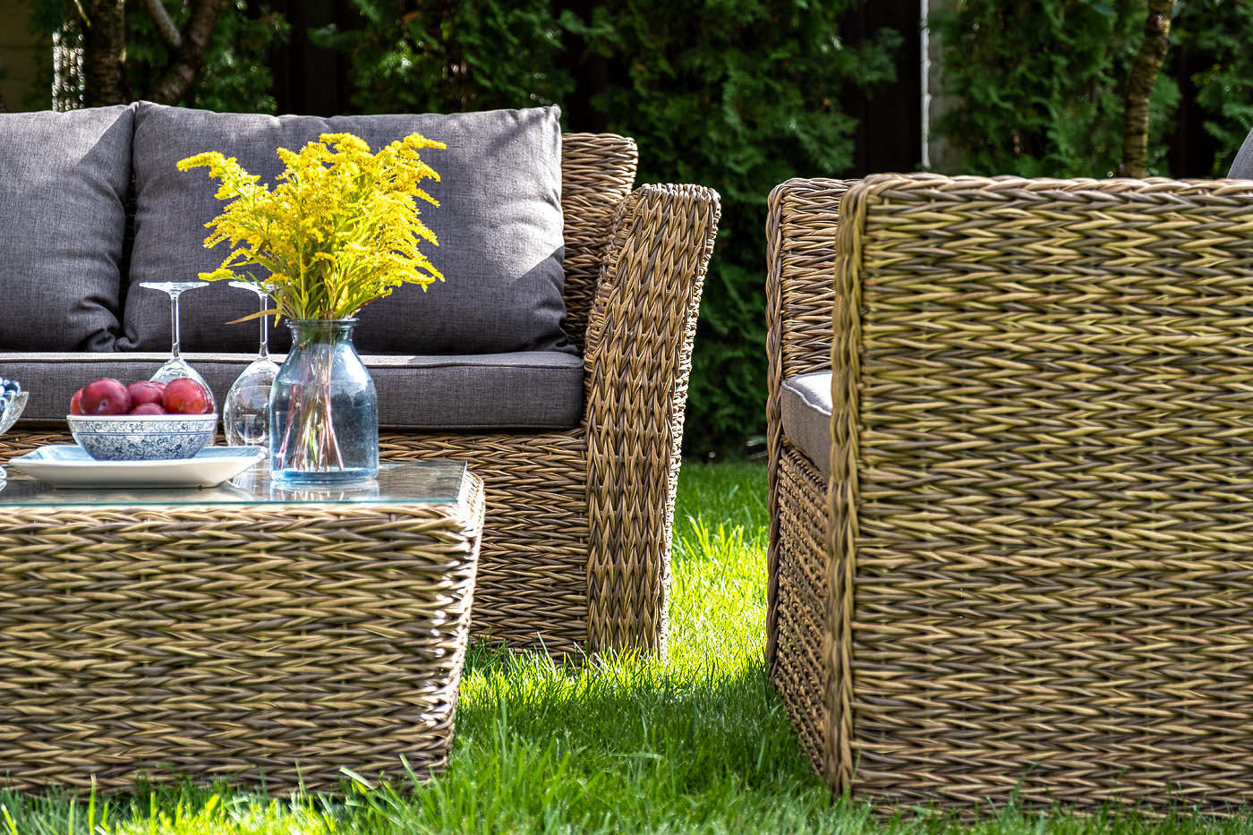 "Капуто" журнальный столик из искусственного ротанга (гиацинт), цвет соломенный