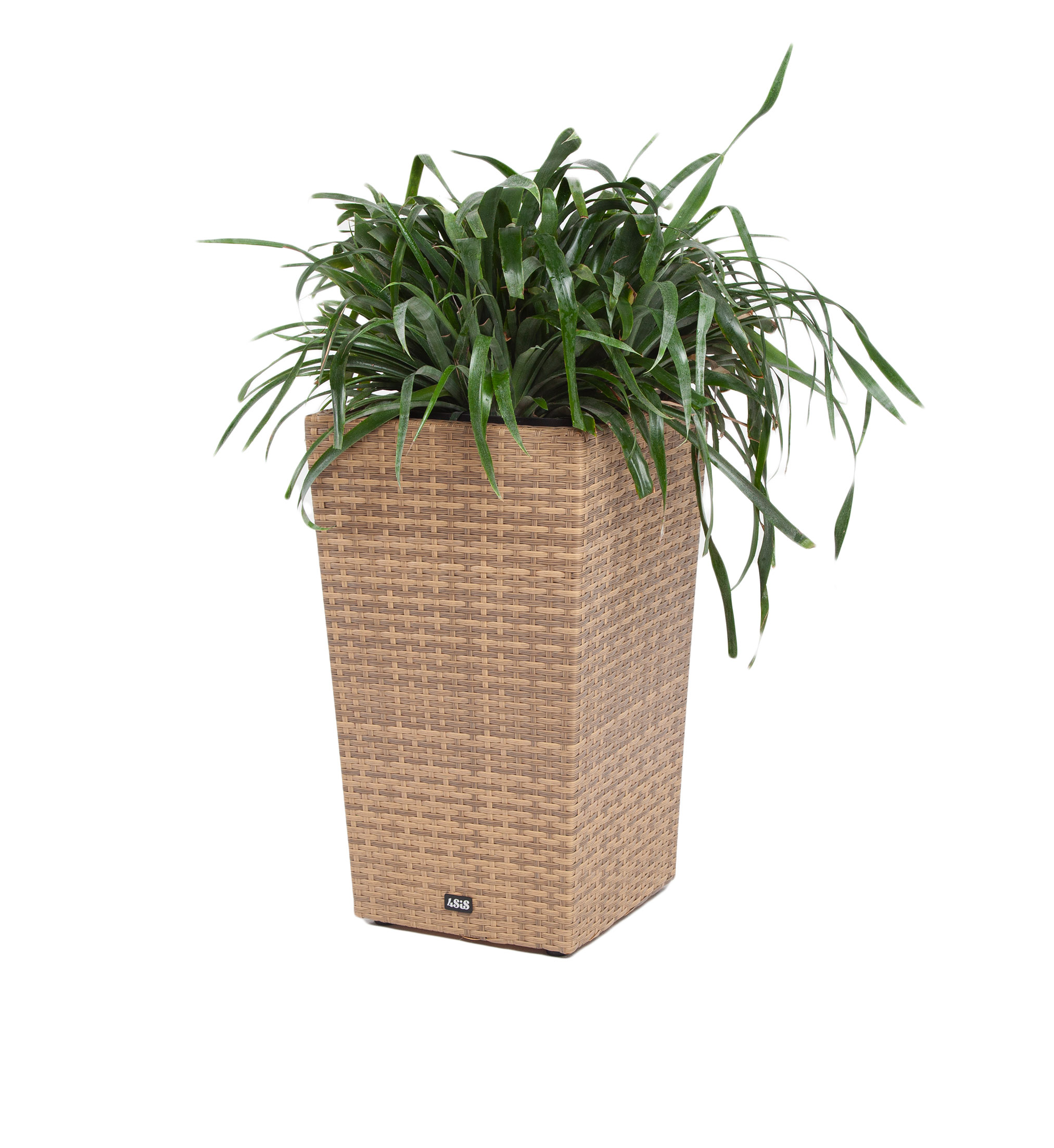 "Капуто" кашпо для цветов плетеное из искусственного ротанга, цвет соломенный