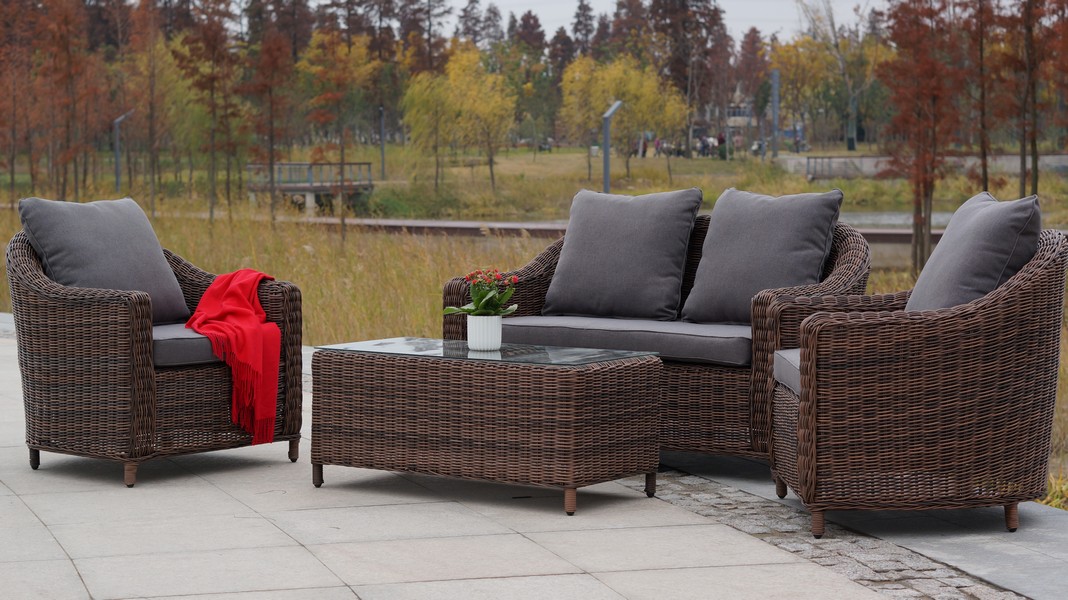 "Копаннини" диван из искусственного ротанга двухместный, цвет коричневый