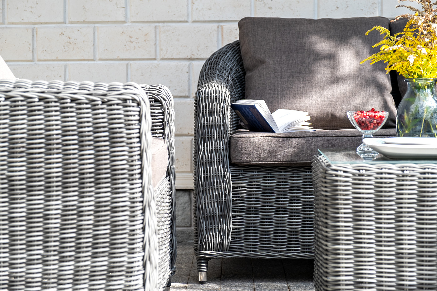 "Копаннини" кресло из искусственного ротанга, цвет графит